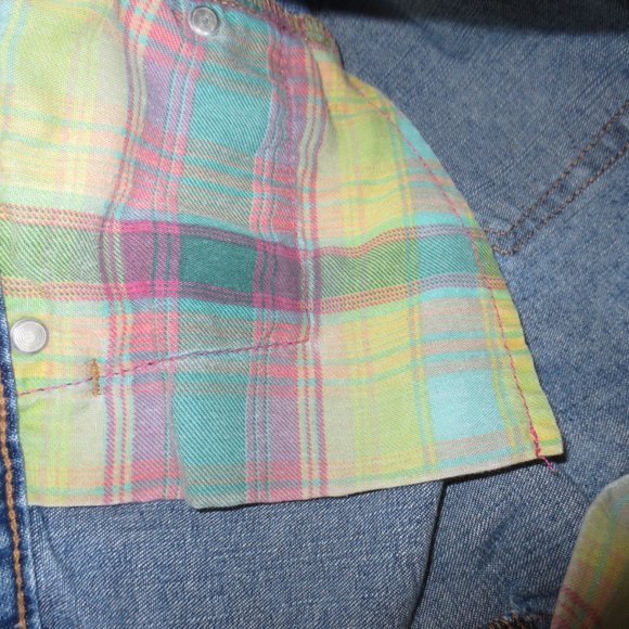 4/$14 GAP womens STRETCH blue DENIM frayed CUFFED bootcut SIZE 8 - Picture 7 of 15